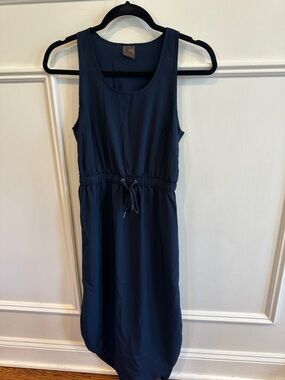 CALIA by Carrie Underwood Navy Sleeveless Drawstring Midi Dress